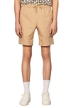 Sandro New Gamma Cotton & Lyocell Woven Drawstring Shorts In Beige