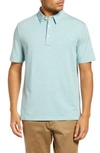 Faherty Movement Polo Shirt In Teal Melange