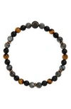 Caputo & Co Beaded Stretch Bracelet In Yellow Tiger Eye