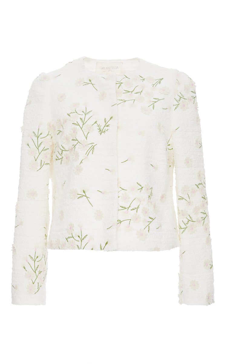 Giambattista Valli Daisy Embroidered Tweed Jacket | ModeSens