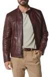 Andrew Marc Monterey Leather Jacket In Burgundy
