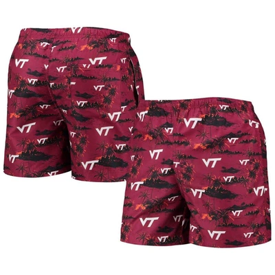 Foco Maroon Virginia Tech Hokies Island Palm Swim Trunks