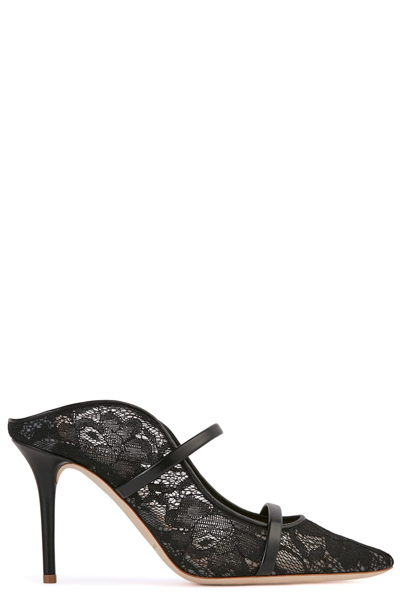 Malone Souliers Maureen Lace Dual-band Mule Pumps In Black
