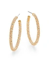 Adriana Orsini Pav&eacute; Crystal Hoop Earrings/1.25" In Gold