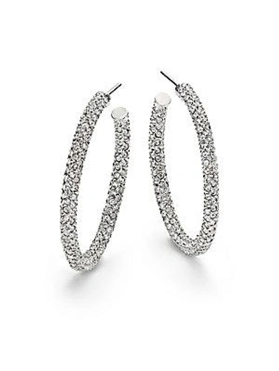 Adriana Orsini Pav&eacute; Crystal Hoop Earrings/1.25" In Silver