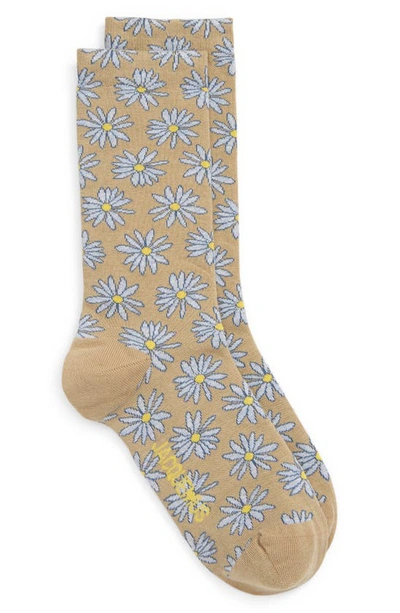 Jacquemus Les Chaussettes Fleurs Floral Jacquard Cotton Blend Socks In Print Blue/ Beige Flowers