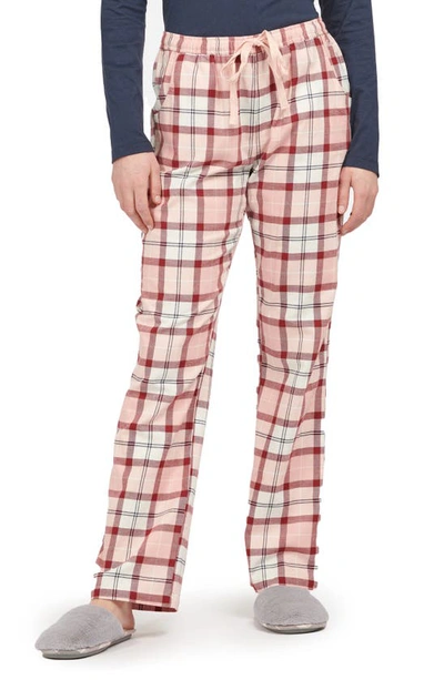 Barbour Nancy Pajama Pants In Red/ Pink Tartan