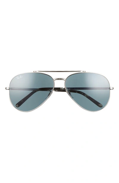 Ray Ban 62mm Aviator Sunglasses In Silver