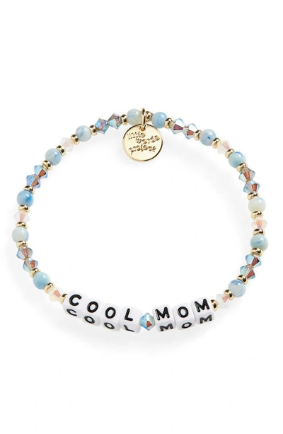 Little Words Project Cool Mom Beaded Stretch Bracelet In Blue