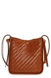 Loeffler Randall Mackenzie Woven Leather Shoulder Bag In Timber Brown