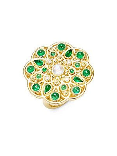 Temple St. Clair Cl Color 18k Yellow Gold Mosaic Statement Ring