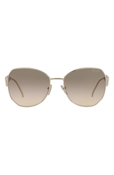 Prada Women's 57mm Geometric Sunglasses In Gold/brown