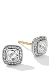 David Yurman Women's Petite Albion Stud Earrings With Gemstone & Pavé Diamonds In White/silver