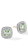 David Yurman Women's Petite Albion Stud Earrings With Gemstone & Pavé Diamonds In Prasiolite