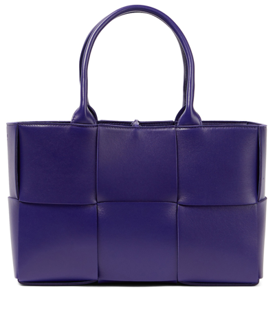 Bottega Veneta Arco Woven East-west Tote Bag In Purple