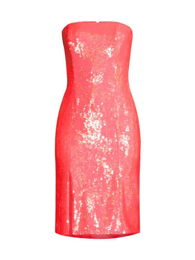 Aidan Mattox Strapless Sequin Cocktail Dress In Pink