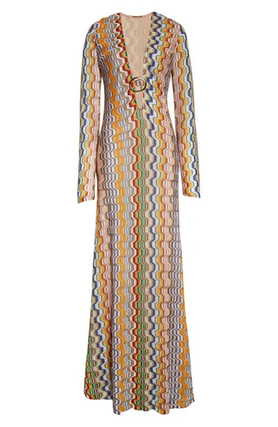 Alexis Vibe Abstract Plunge V-neck Maxi Dress In Multi