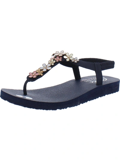 Skechers Women's Cali Meditation - Glass Daisy Flip-flop Thong Sandals From Finish Line In Navy/rainbow