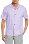 Tommy Bahama Tropic Isle Short Sleeve Button-up Silk Camp Shirt In Violet Tulip