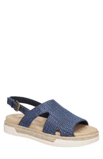 Bella Vita Kato Womens Woven Open Toe Slingback Sandals In Navy Woven