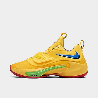 Nike Zoom Freak 3 Basketball Shoes In Yellow Zest/white/action Red/black