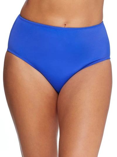 Pour Moi Space High Leg High Waist Bikini Bottom In Blue In Ultramarine