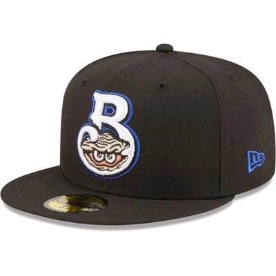 New Era Black Biloxi Shuckers Authentic Collection 59fifty Fitted Hat