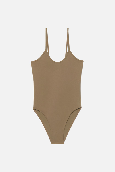 Ami Alexandre Mattiussi Ami De Coeur One Piece Swimsuit In Neutrals