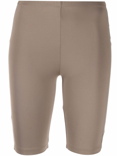 Ami Alexandre Mattiussi Ami Logo Printed Cycling Shorts In Neutrals