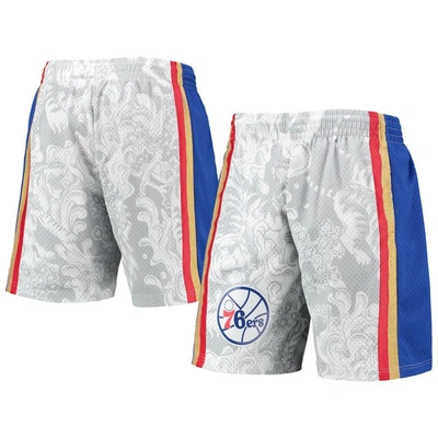 Mitchell & Ness Men's  White Philadelphia 76ers Hardwood Classics Lunar New Year Swingman Shorts