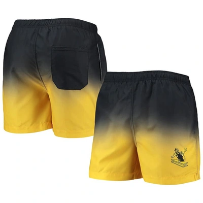 Foco Men's  Black, Gold Pittsburgh Steelers Retro Dip-dye Swim Shorts In Black,gold