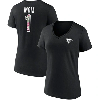 Fanatics Branded Black Pittsburgh Penguins Team Mother's Day V-neck T-shirt