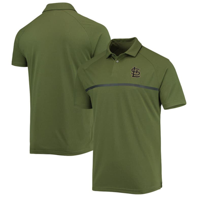 Levelwear Men's  Olive St. Louis Cardinals Delta Sector Raglan Polo Shirt