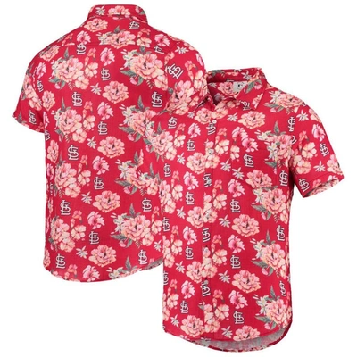 Foco Men's  Red Philadelphia Phillies Floral Linen Button-up Shirt