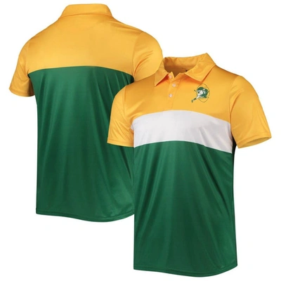 Foco Men's  Gold, Green Green Bay Packers Retro Colourblock Polo Shirt In Gold,green