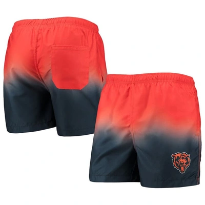 Foco Men's  Orange, Navy Chicago Bears Dip-dye Swim Shorts In Orange,navy