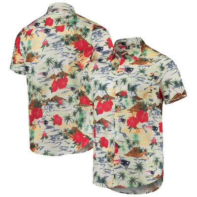 Foco Cream New England Patriots Paradise Floral Button-up Shirt