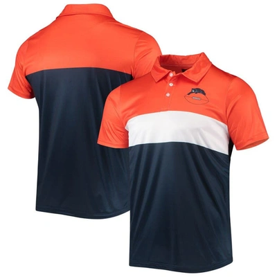 Foco Men's  Orange, Navy Chicago Bears Retro Colorblock Polo Shirt In Orange,navy