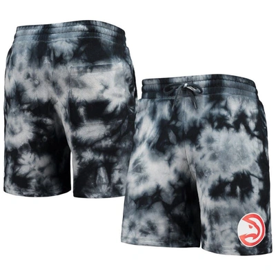 New Era Black Atlanta Hawks Fleece Tie-dye Shorts