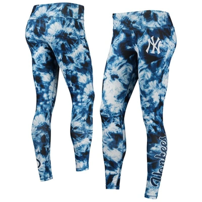 Foco Navy New York Yankees Tie-dye Leggings