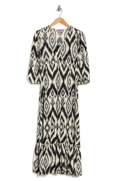 Love By Design Bella Printed Flounce Hem Maxi Dress In Ikat