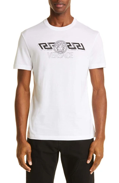 Versace First Line Medusa Graphic Cotton Tee In Optical White