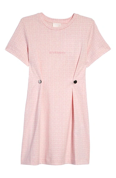 Givenchy Kids Kids' Allover 4g Logo Print Cotton Dress In 44z Marshmallow