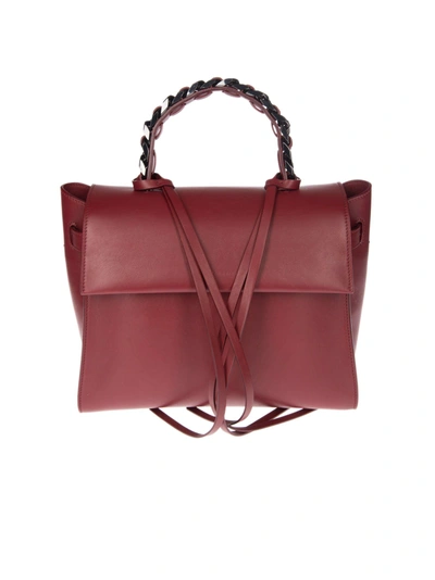 Elena Ghisellini Top Handle Tote In Bordeaux