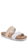 Cliffs By White Mountain Tahlie Slide Sandal In White/ Burn/ Raffia