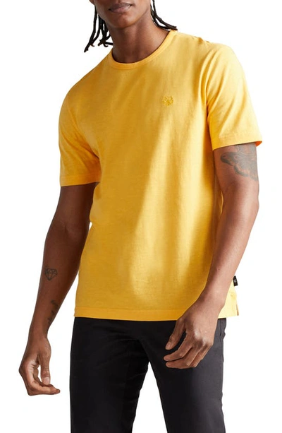 Ted Baker Linver Logo-embroidered Cotton T-shirt In Yellow
