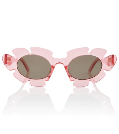 Loewe X Paula's Ibiza Flower Sunglasses In Coral Pink