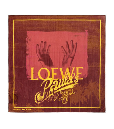 Loewe X Paula's Ibiza Palm Bandana In Brown