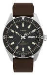 Timex Men's Waterbury Stainless Steel & Leather Strap Watch In Brown Black