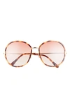 Tom Ford Hunter 58mm Round Sunglasses In Blonde Havana / Bordeaux